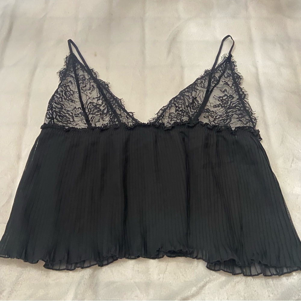 New! Bluebella Atlanta Plisse Black Lace Trim Camisole tank 2299 - Picture 7 of 12